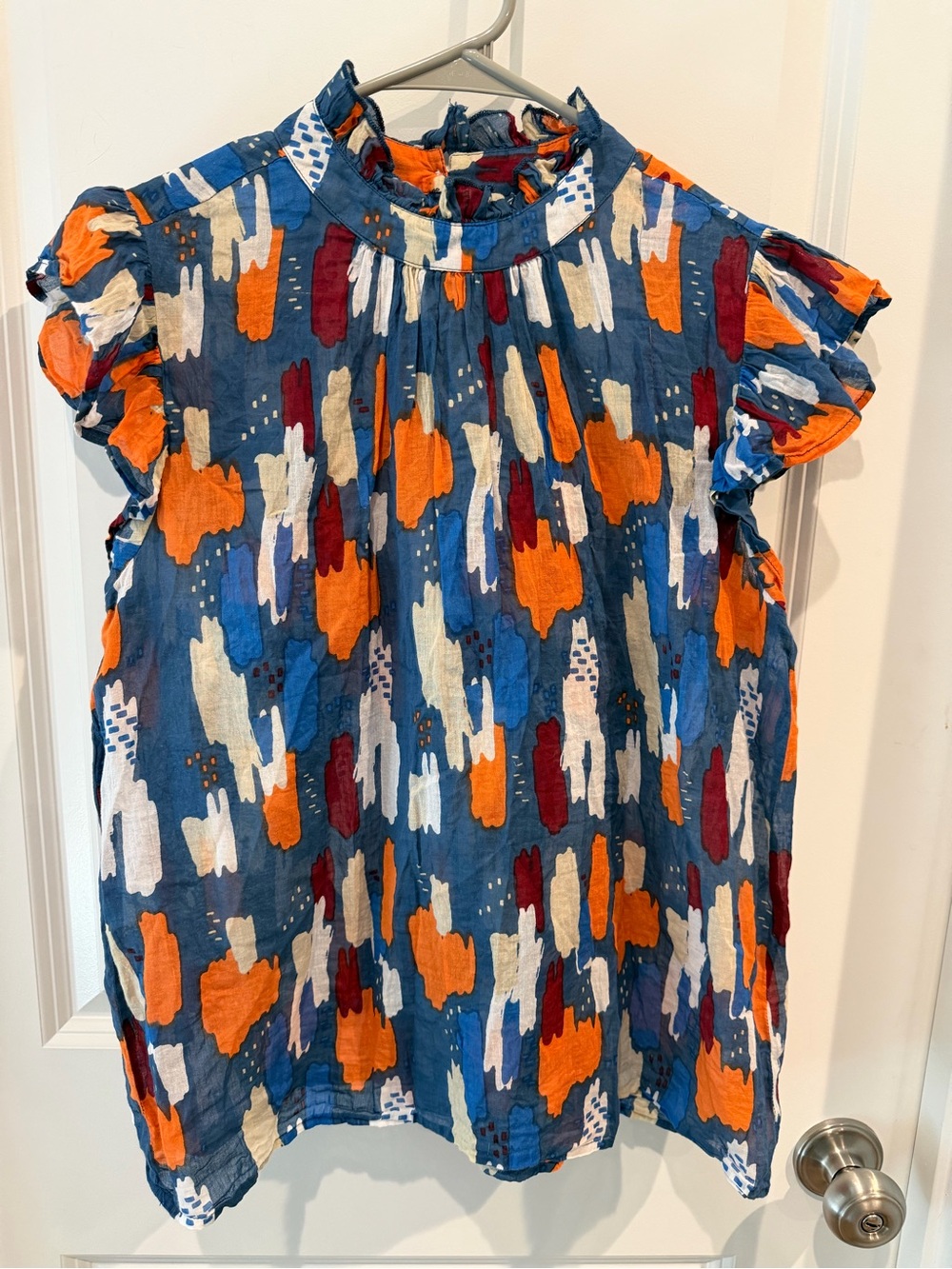 THML Multicolor Abstract Brushstroke Blouse Size Medium